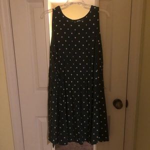 Green and cream swing dress, rayon.